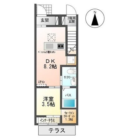 岡本駅 徒歩40分 1階の物件間取画像